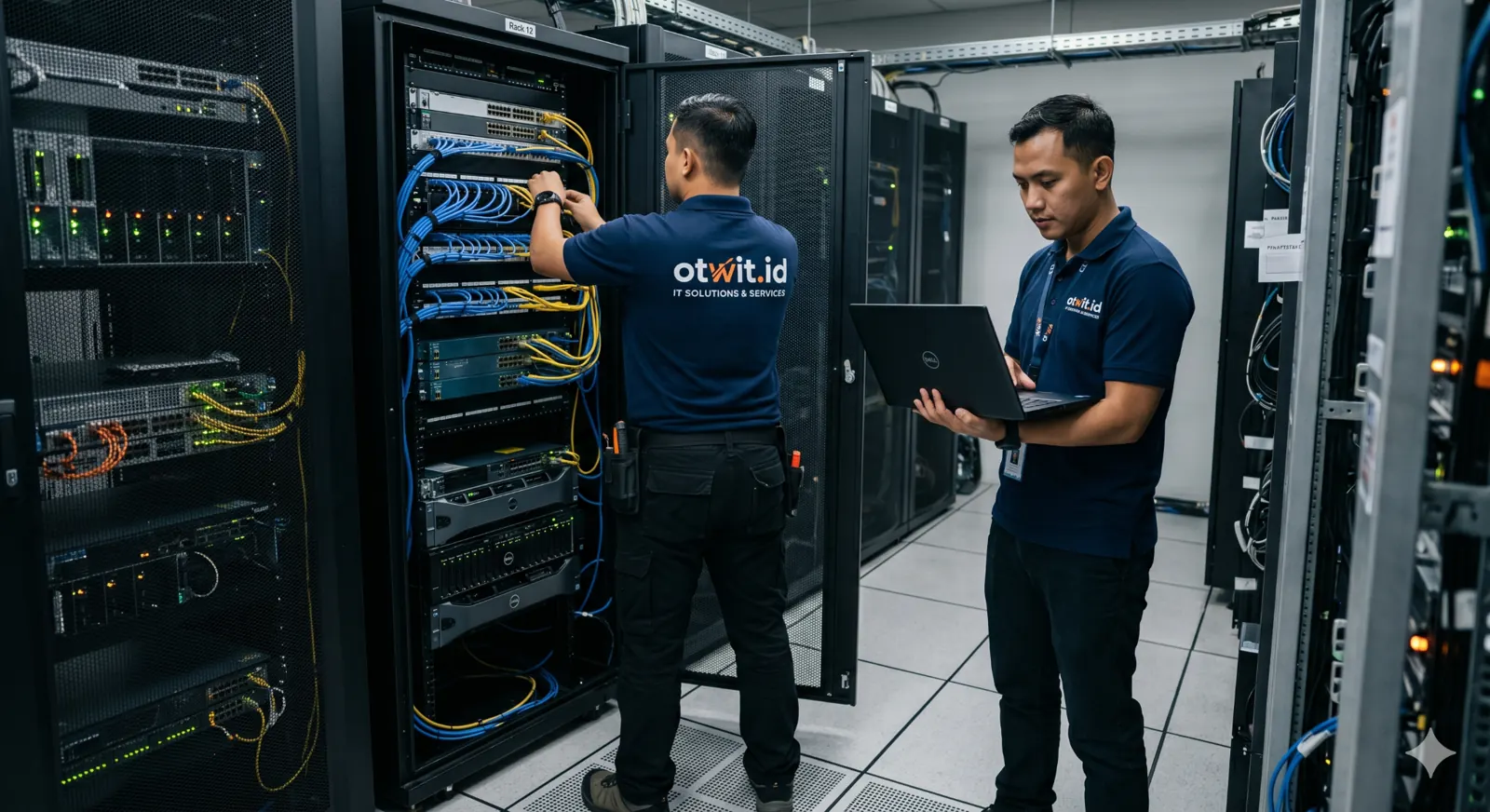 Ilustrasi maintenance IT kantor dan perangkat kerja